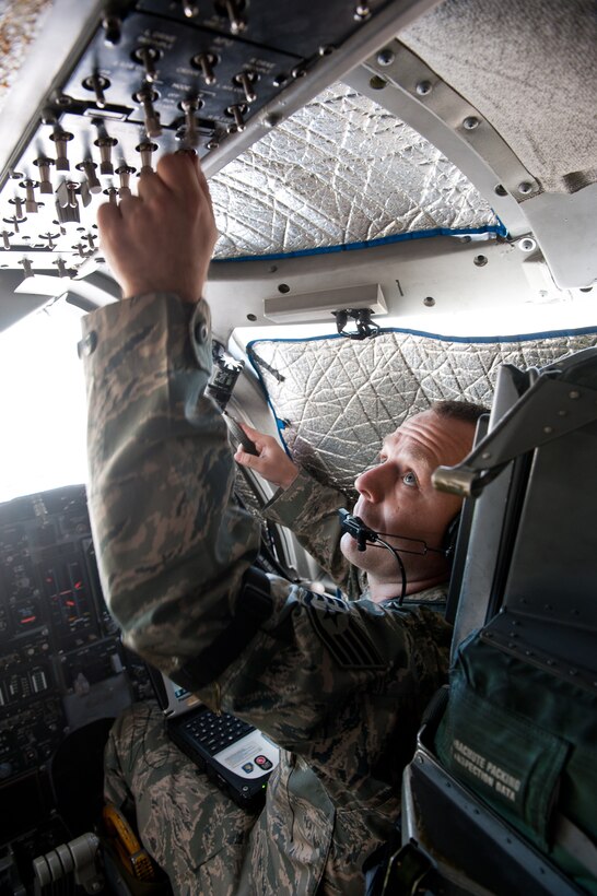 Staff Sgt. Thomas Feenstra, 28th Aircraft Maintenance Squadron B-1 dedicated crew chief, runs auxiliary power units on a B-1 during the Global Strike Challenge at Ellsworth Air Force Base, S.D., Oct. 1, 2012. Eighteen Airmen selected to represent Ellsworth in the challenge were evaluated on maintenance, building and loading munitions, dress and appearance, specialty knowledge, compliance with technical data, standards and policy, and munitions building operations and handling. (U.S. Air Force photo by Airman 1st Class Kate Thornton-Maurer/Released)