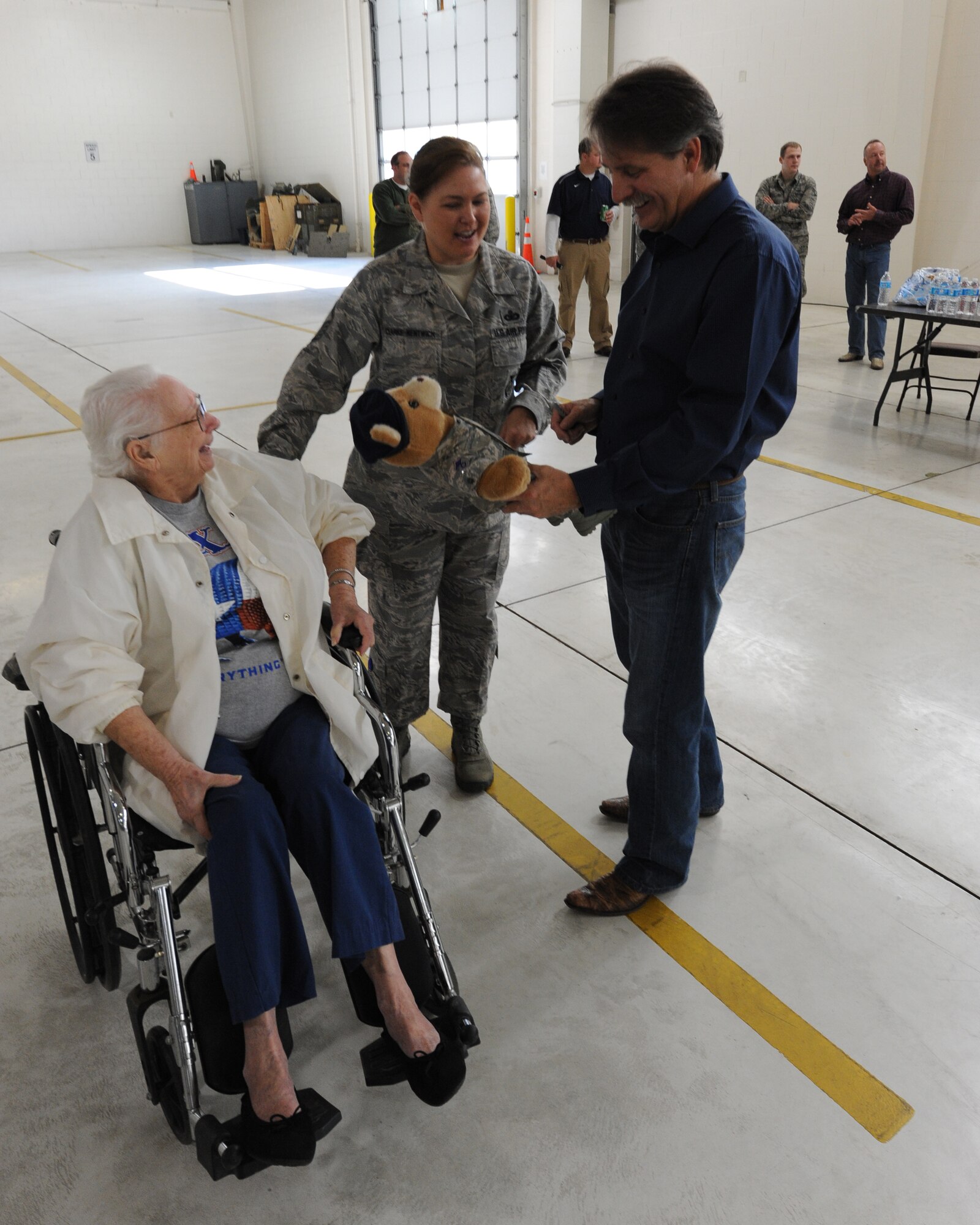 MINOT AIR FORCE BASE, N.D. - Comedian, author and television personality, Jeff Foxworthy, addresses Airman and their families here Sept. 26. Foxworthy told jokes and stories during a meet and greet here. He expressed his gratitude to the Airmen and thanked them for their service. (U.S. Air Force photo/Airman 1st Class Andrew Crawford)
