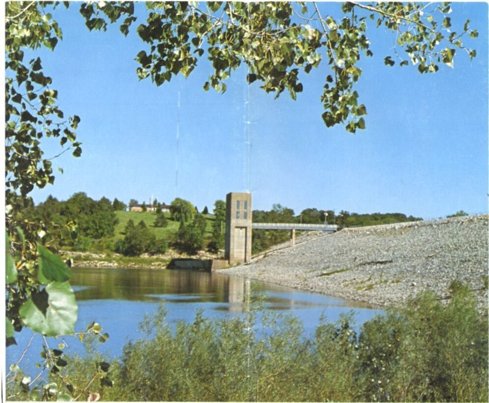 Looking East at the Coralville Dam.