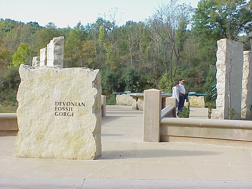 Plaza area of the Devonian Fossil Gorge.