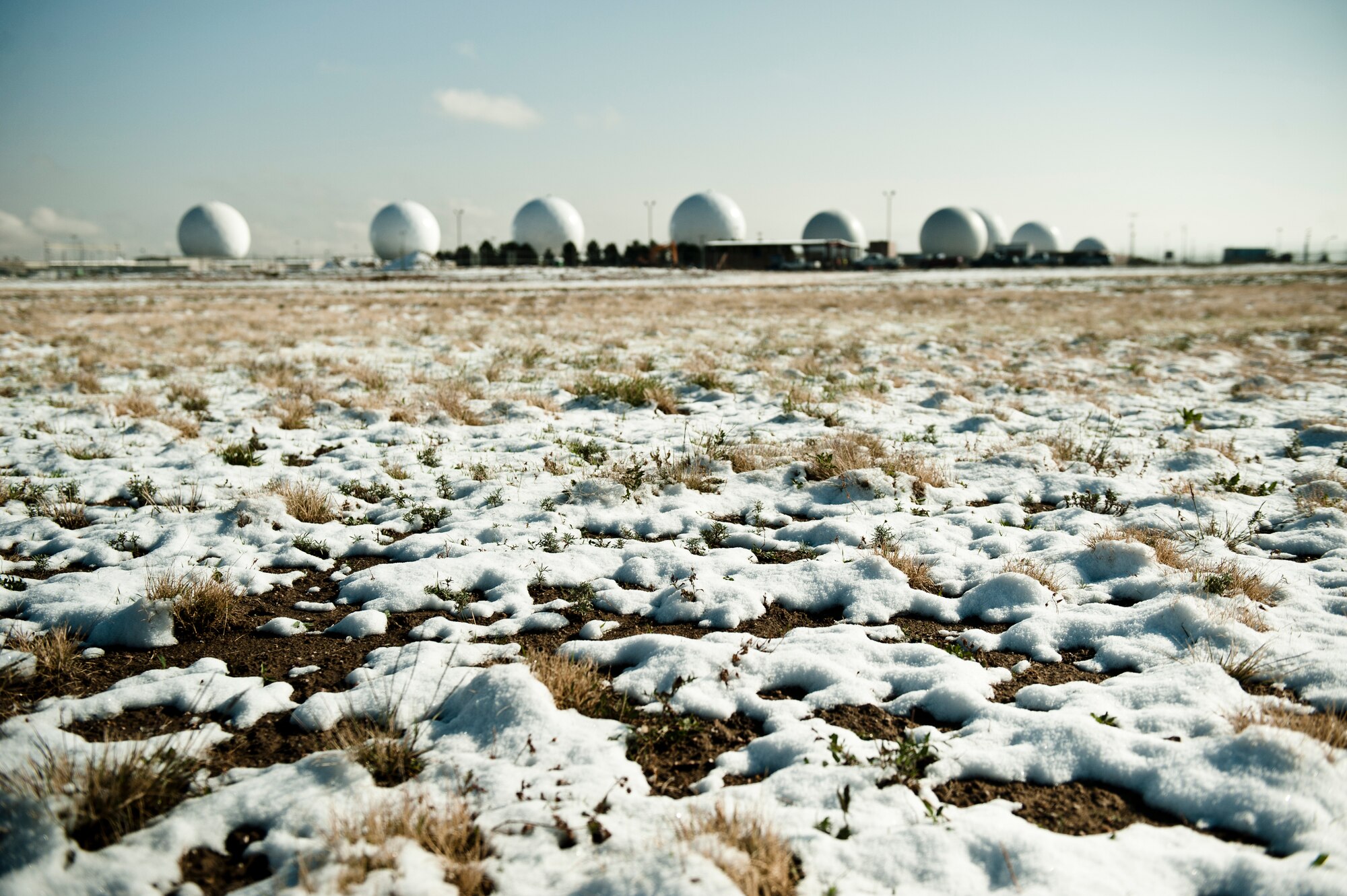 BUCKLEY AIR FORCE BASE, Colo. --   The first snow of the year Oct. 10, 2012. (U.S. Air Force photo by Airman 1st Class Phillip Houk)