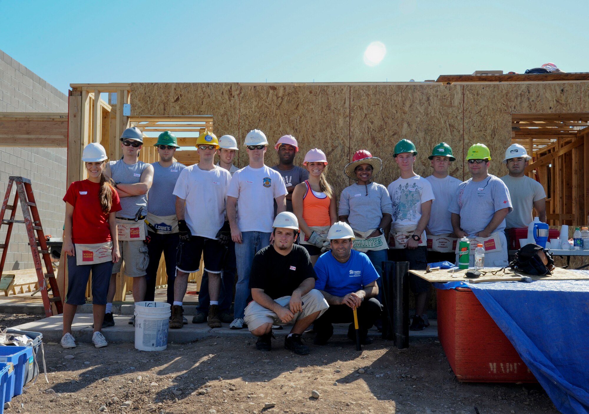 The 607th ACS team poses for a picture Sept. 14 after spending the day working with Habitat for Humanity to build a home in Peoria.  (U.S. Air Force photo by Staff Sgt. Darlene Seltmann)
