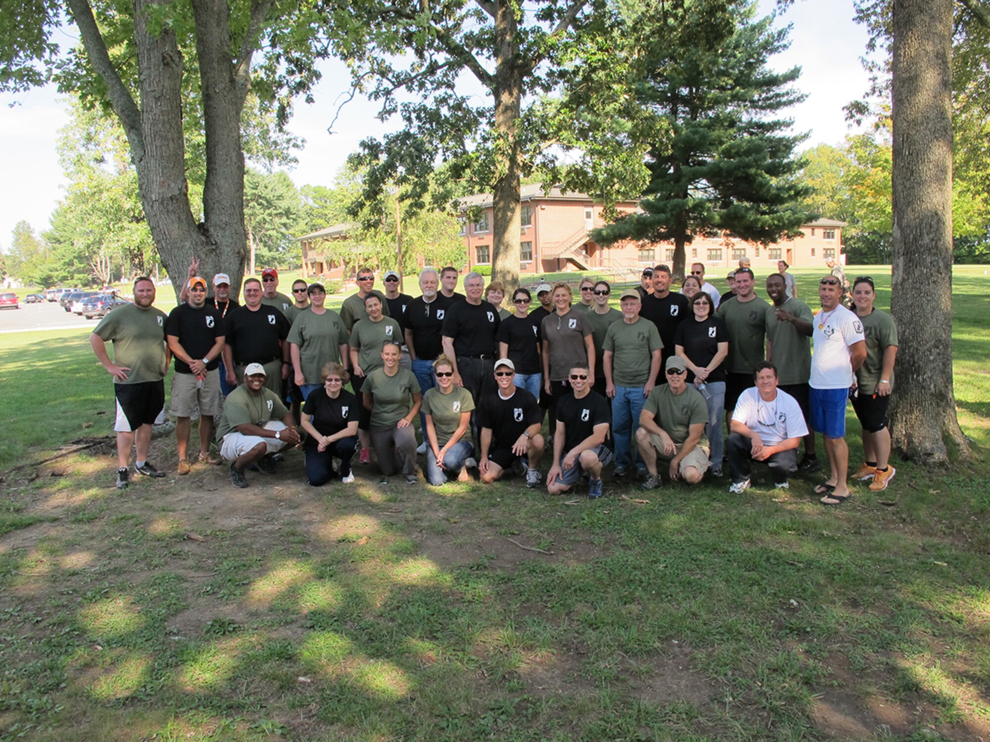 AEDC employees wore POW/MIA T-shirts in observance of National POW/MIA Recognition Day. The T-shirts were sold for fund-raising efforts in support of the Rolling Thunder organization, Smyrna, Tenn. chapter. Rolling Thunder’s mission is to ensure individual awareness of POW/MIA issues. (Photo provided by Charlie Jenkins)