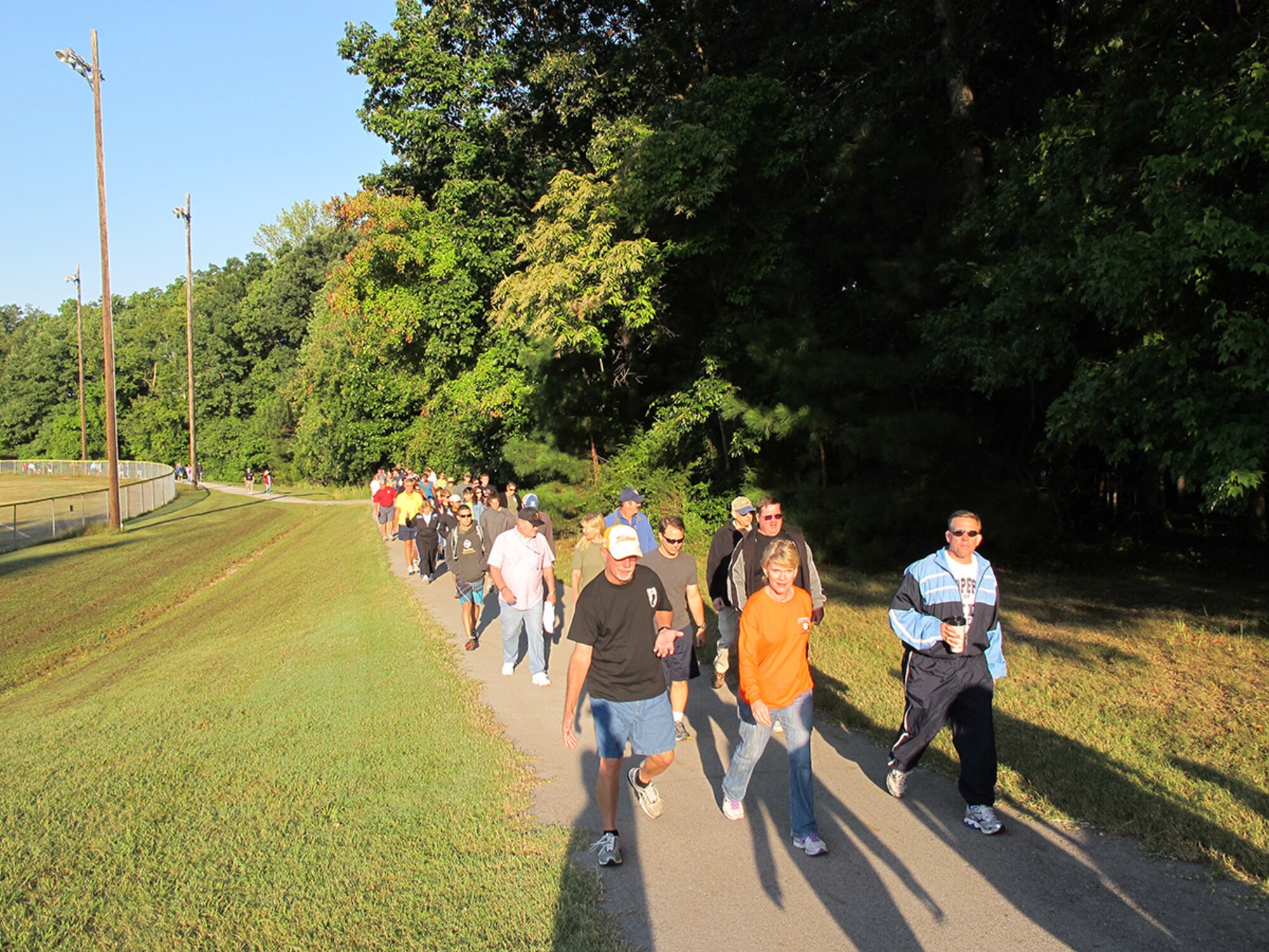 AEDC employees walked around the Arnold Village walking trail at AEDC in observance of National POW/MIA Recognition Day. (Photo provided by Charlie Jenkins)