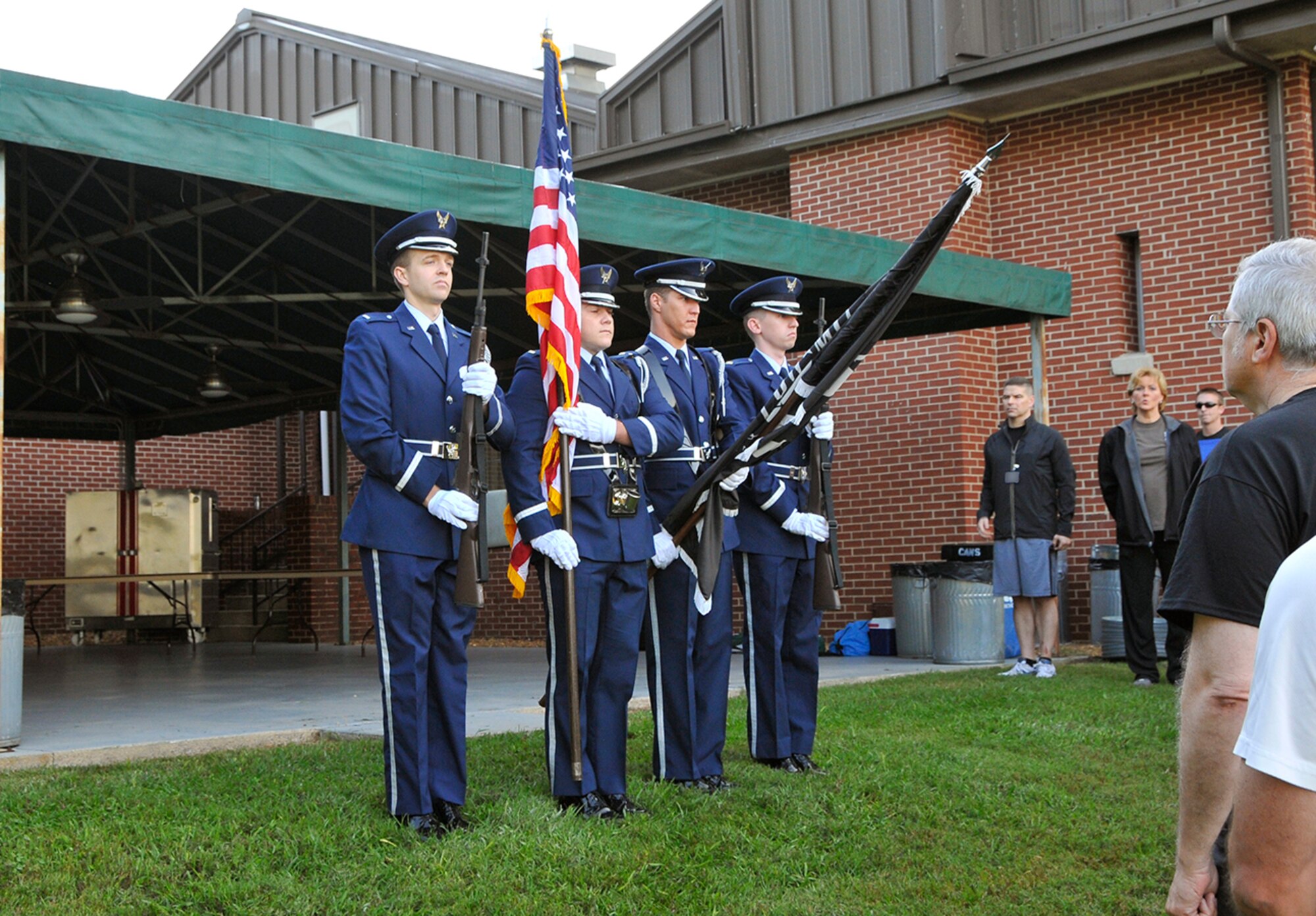 Members of the AEDC Honor Guard presented the POW/MIA flag at a Sept. 21 AEDC remembrance walk and ceremony. (Photo by Jackie Cowan)