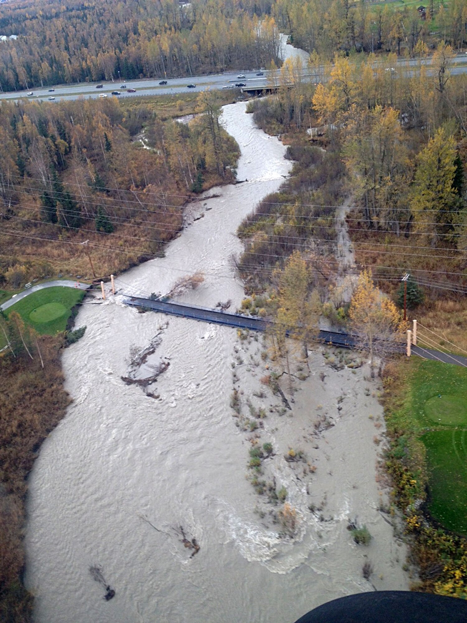 A courtesy photo shows the damage to the bridge on Moose Run Golf Course. (Courtesy photo)