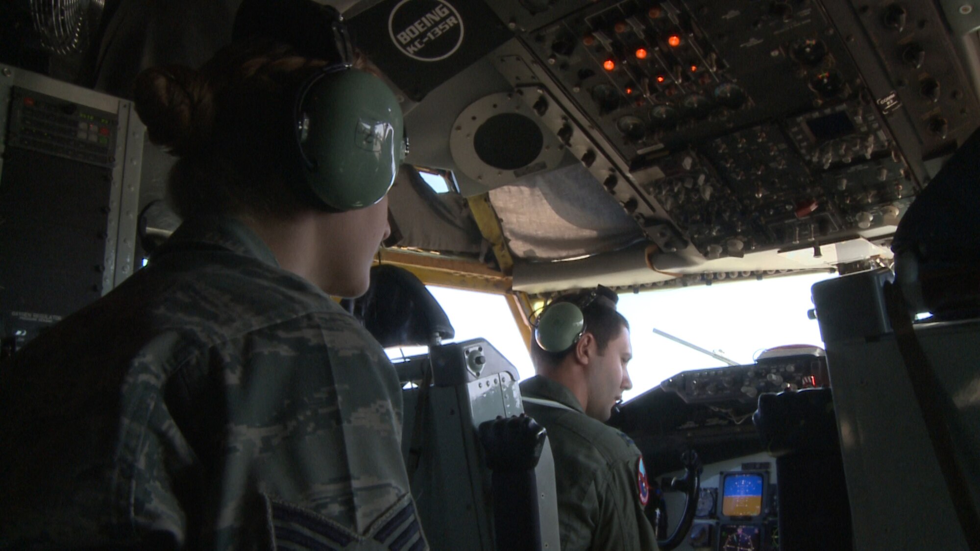 Air Force Reserve recruiters flew with the 916th Air Refueling in September to get an up-close and personal look at the air-to-air refueling capability of the wing. (USAF photo by SSgt. Nathan Clark, 440AW/PA)