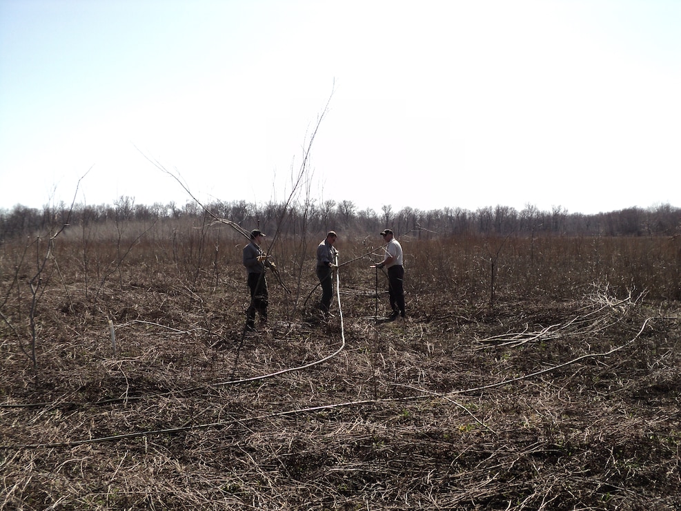 The Mississippi River Project Forestrers are shown here near Pool 21 of the Upper Mississippi River. 
