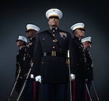 Marine Corps Systems Command’s Major Alan Singleton, the Command’s Staff Secretary, stands front and center in a publicity photo being used by Marine Corps Recruiting Command. 