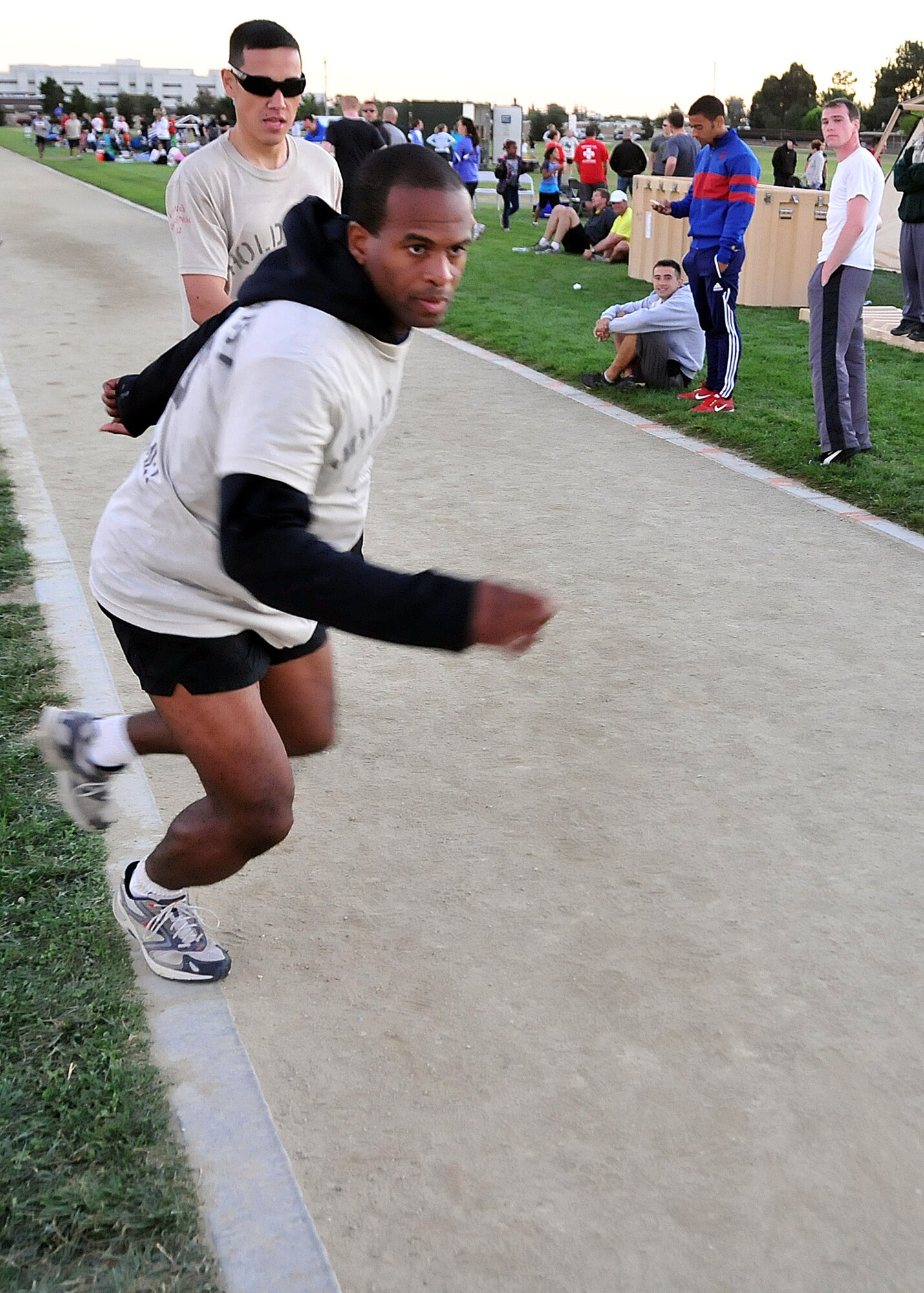 More than 300 Airmen and civilians from Travis AFB, the local communities and Beale AFB participated in this year's 12-hour Viking Challenge relay at GoldenWest Middle School Oct. 6.  (U.S. Air Force photo by Tech. Sgt. Lesley Waters)