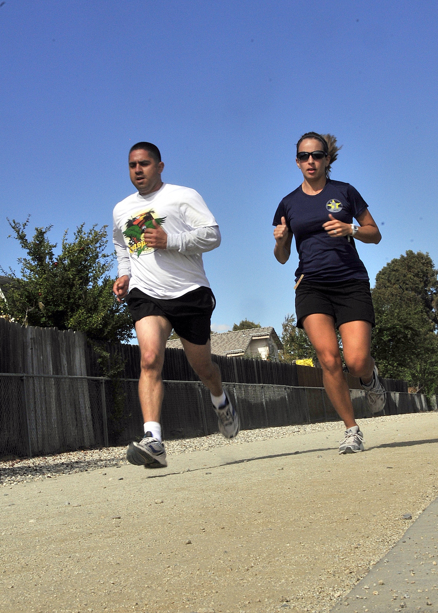 More than 300 Airmen and civilians from Travis AFB, the local communities and Beale AFB participated in this year's 12-hour Viking Challenge relay at GoldenWest Middle School Oct. 6.  Viking Challenge is the largest fundraiser for the Travis Fisher House.  (U.S. Air Force photo by Tech. Sgt. Lesley Waters)
