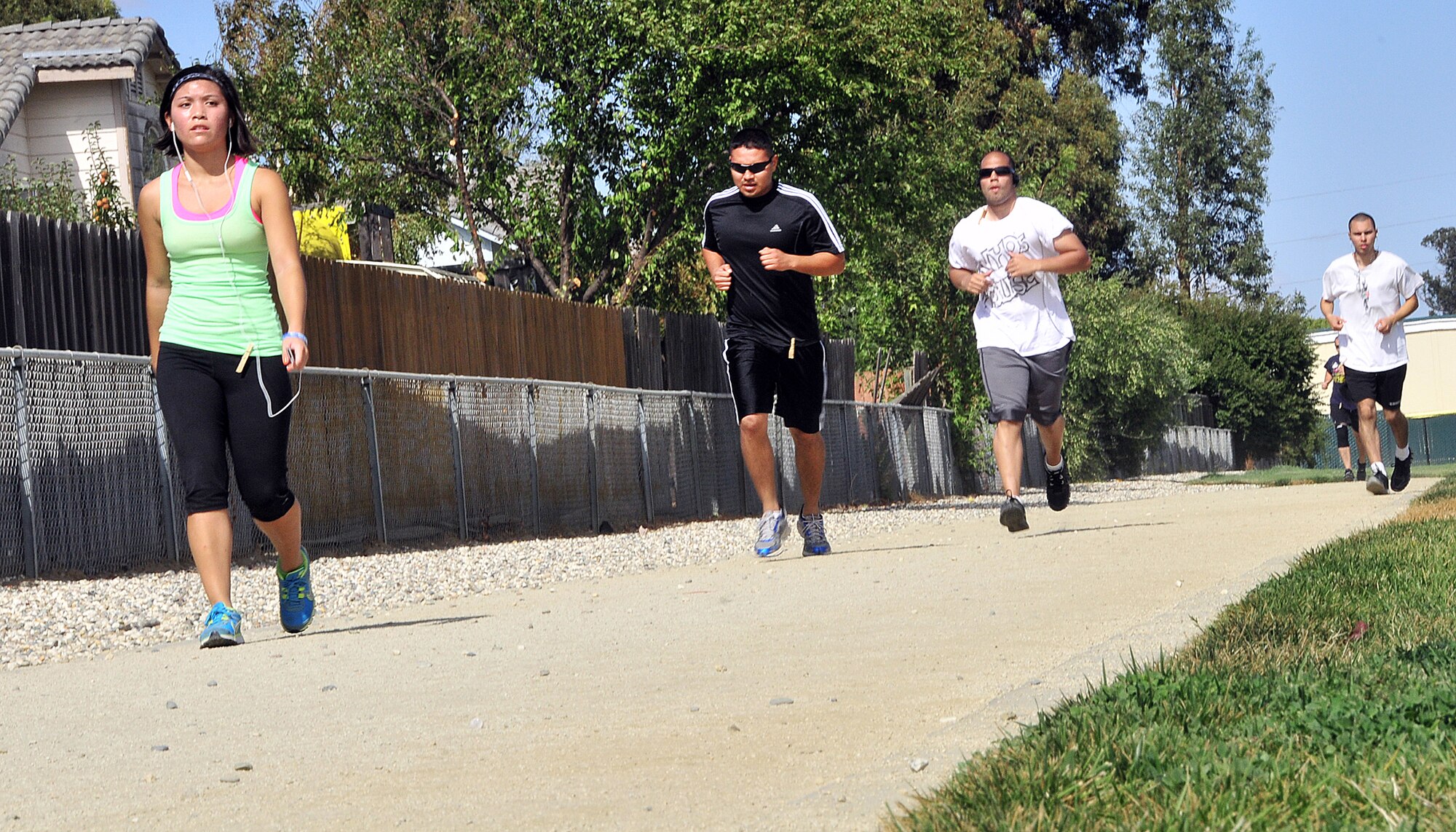 More than 300 Airmen and civilians from Travis AFB, the local communities and Beale AFB participated in this year's 12-hour Viking Challenge relay at GoldenWest Middle School Oct. 6.  (U.S. Air Force photo by Tech. Sgt. Lesley Waters)