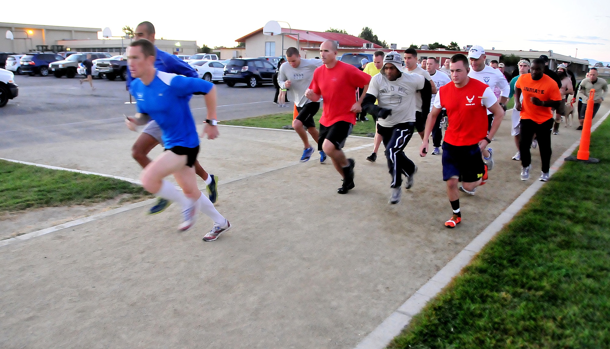 More than 300 Airmen and civilians from Travis AFB, the local communities and Beale AFB participated in this year's 12-hour Viking Challenge relay at GoldenWest Middle School Oct. 6.  Viking Challenge has raised more than $8,000 with more pledges and donations expected.  (U.S. Air Force photo by Tech. Sgt. Lesley Waters)