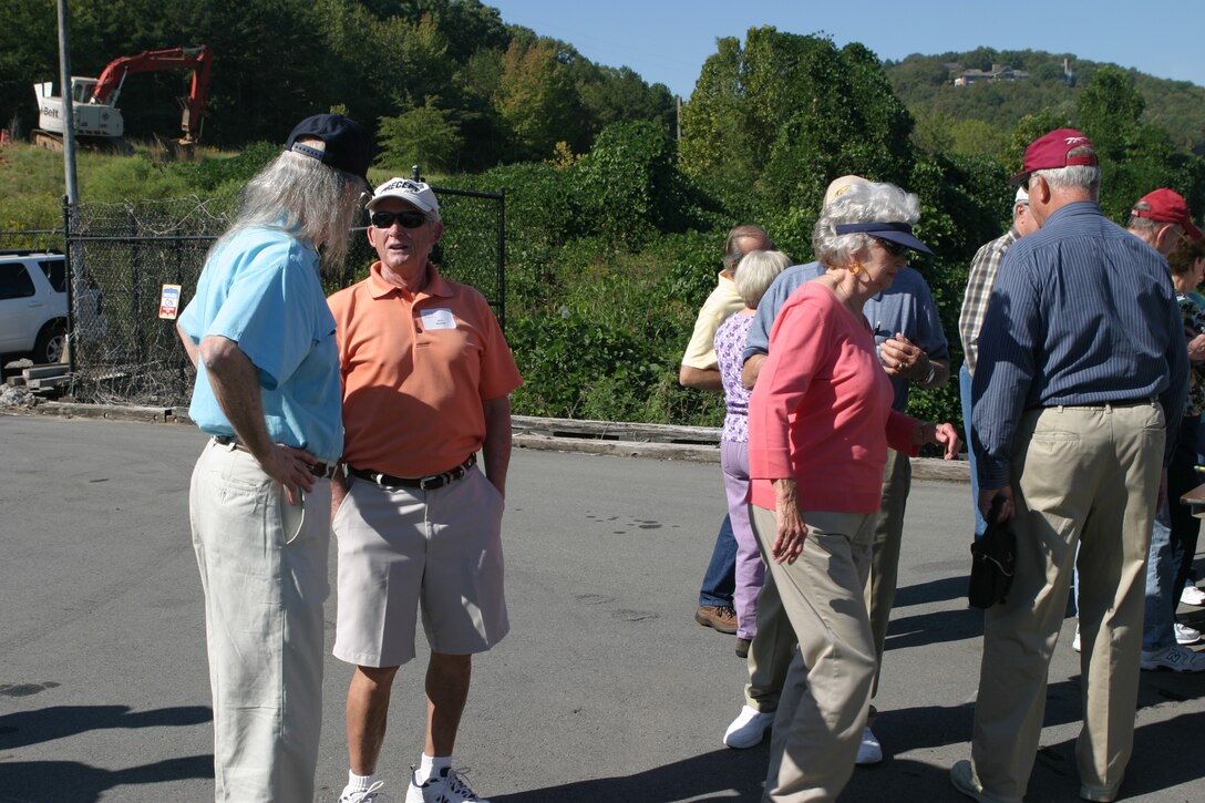 Retirees catch up on old times during last year's Little Rock District Retiree Day.  The festivities were held aboard the MV Ted Cook.