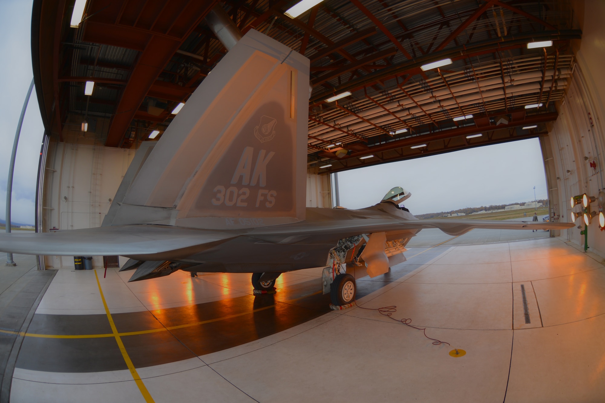 The 302nd Fighter Squadron flagship F-22, Aircraft 05-4102, is now back in Alaska after getting a tune up at the depot facilities at Hill Air Force Base, Utah (U.S. Air Force Reserve Photo/Tech. Sgt. Dana Rosso)