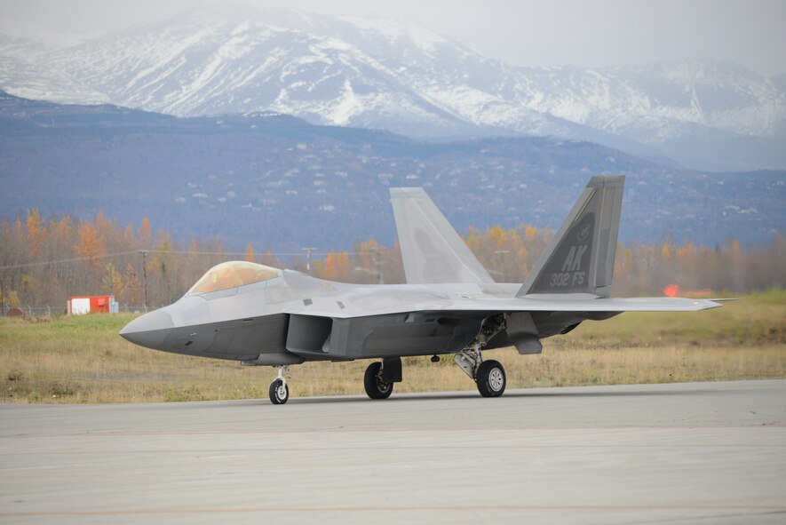 The 302nd Fighter Squadron flagship F-22, Aircraft 05-4102, is now back in Alaska after getting a tune up at the depot facilities at Hill Air Force Base, Utah (U.S. Air Force Reserve Photo/Tech. Sgt. Dana Rosso)