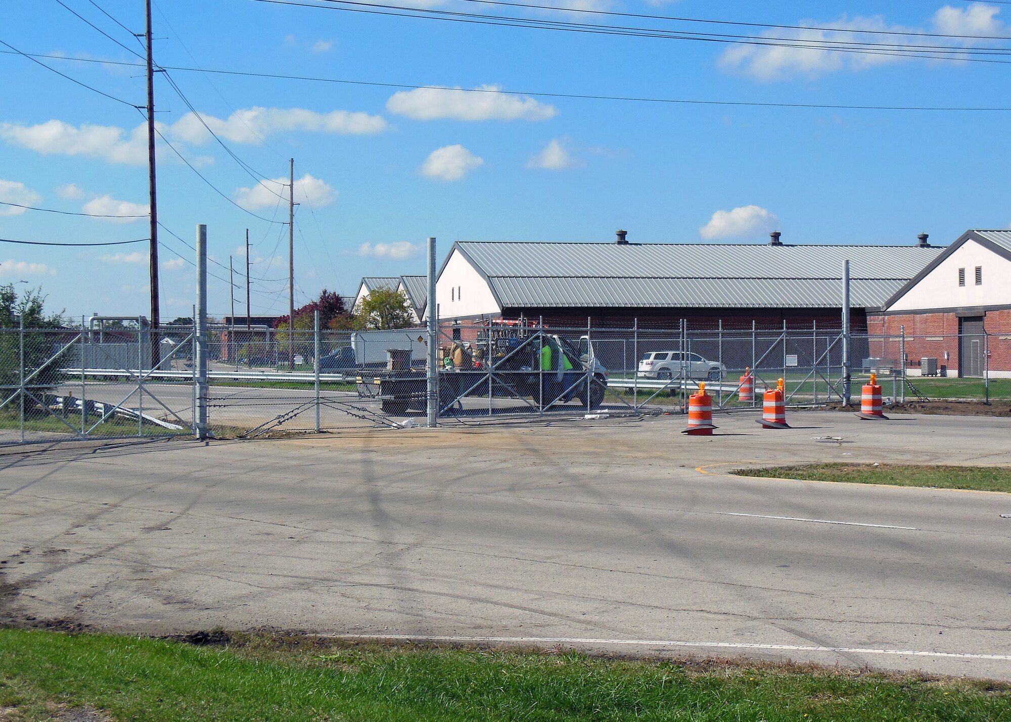 The gates for the new Gate 1A are installed near the Commissary.  This gate will be open 24 hours a day, seven days a week when complete. (photo by Mike Libecap) 