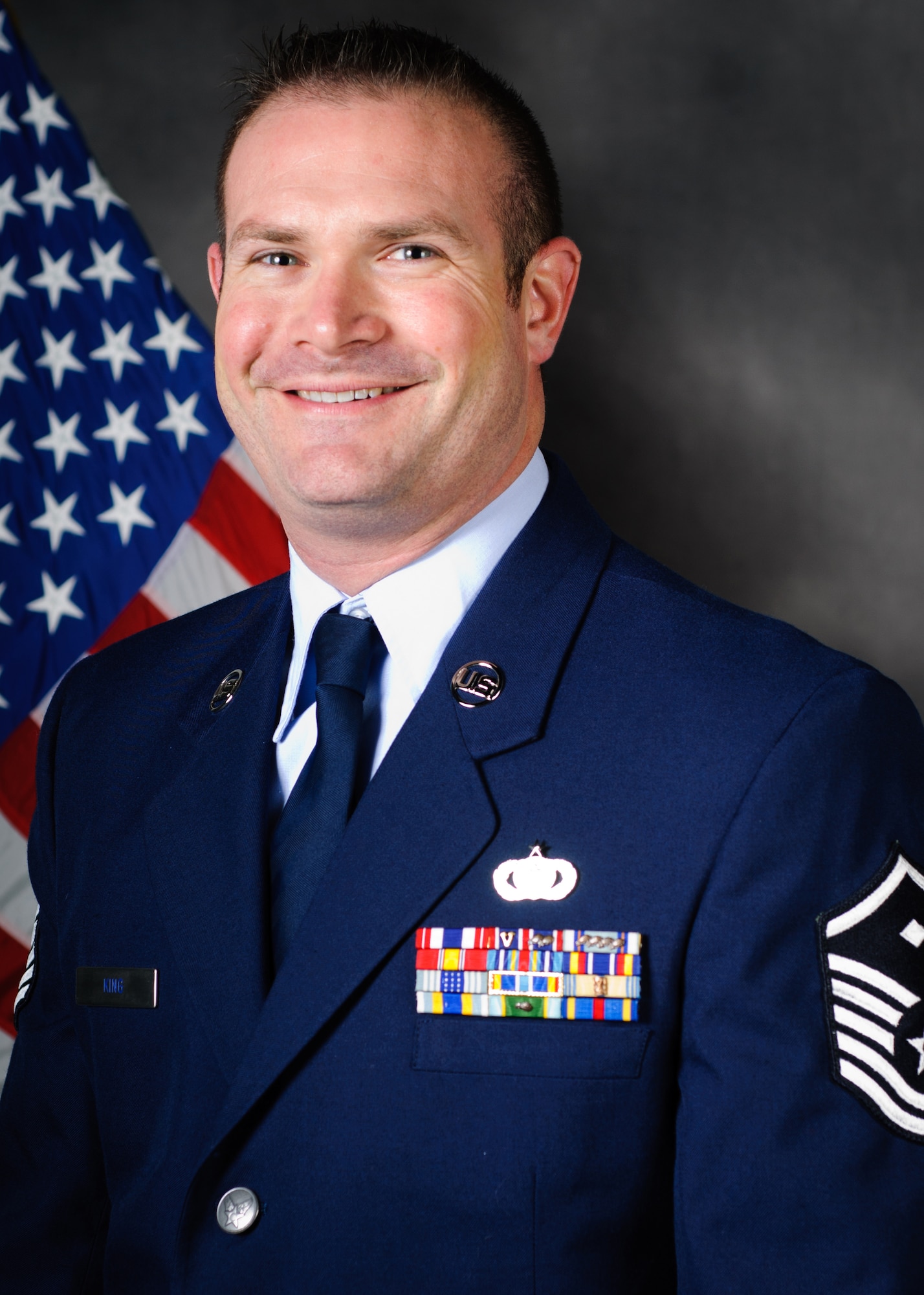 Master Sgt. Colin King has been named the Kentucky Air National Guard's 2012 First Sergeant of the Year. In his civilian career, King is a detective with the Louisville Police Department. (U.S. Air Force photo by Master Sgt. Philip Speck)