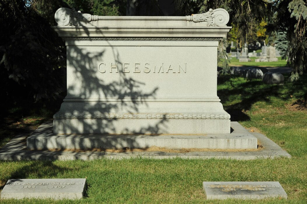 DENVER, Colo. – The Gravestone of Walter Scott Cheesman located in Fairmount Cemetery Oct. 2, 2012. In 1909 Mount Prospect Cemetery was renamed to Cheesman Park in honor of Cheesman. (U.S. Air Force photo by Airman 1st Class Phillip Houk)
