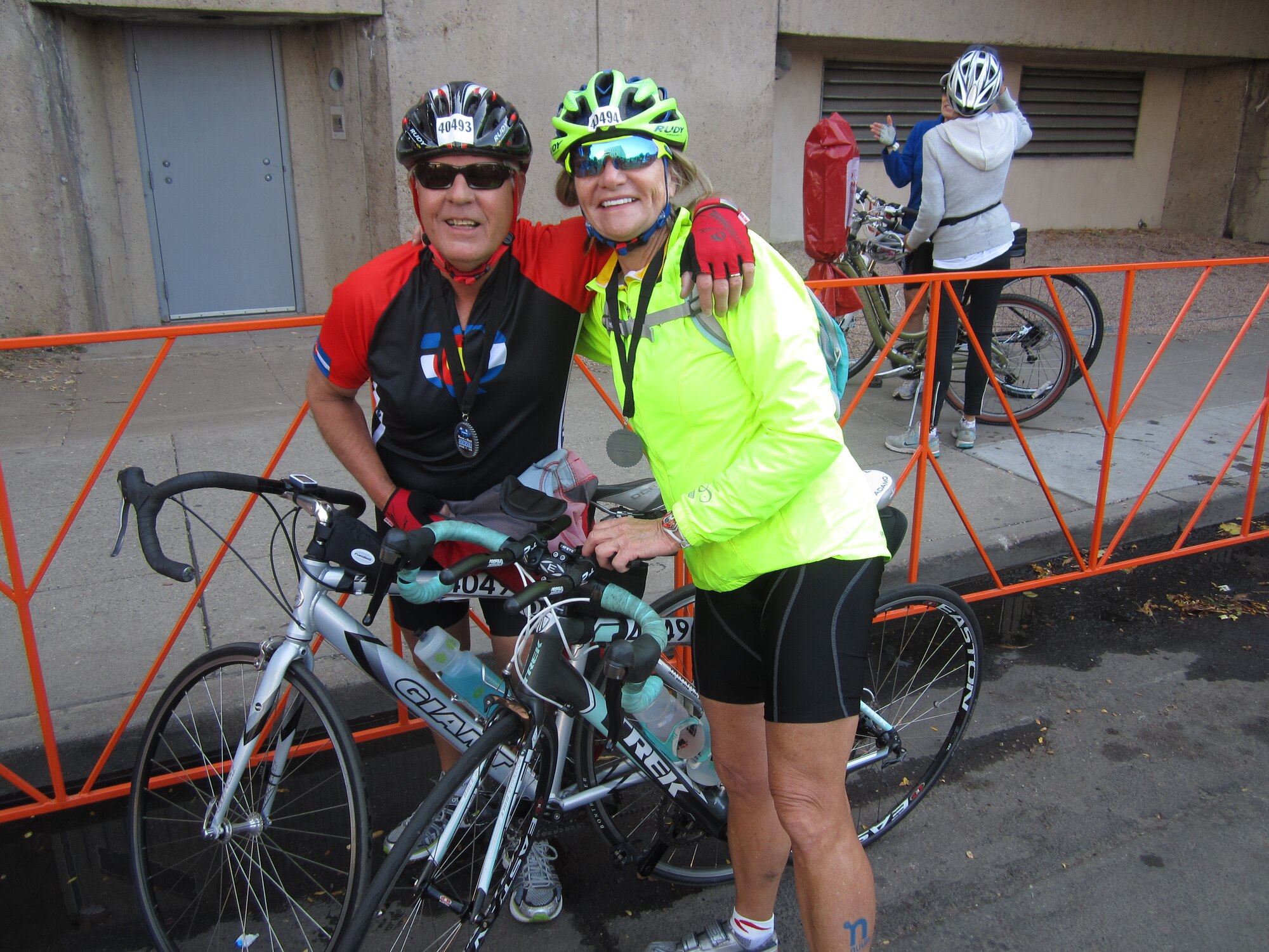 David Aldrich and Mrs. Lena Aldrich, were among the finishers in the inaugural 22-mile bike tour during the Sports Authority Rock 'n' Roll Denver Marathon, half marathon, relay and bike tour Sept. 22, 2012. (Courtesy photo)