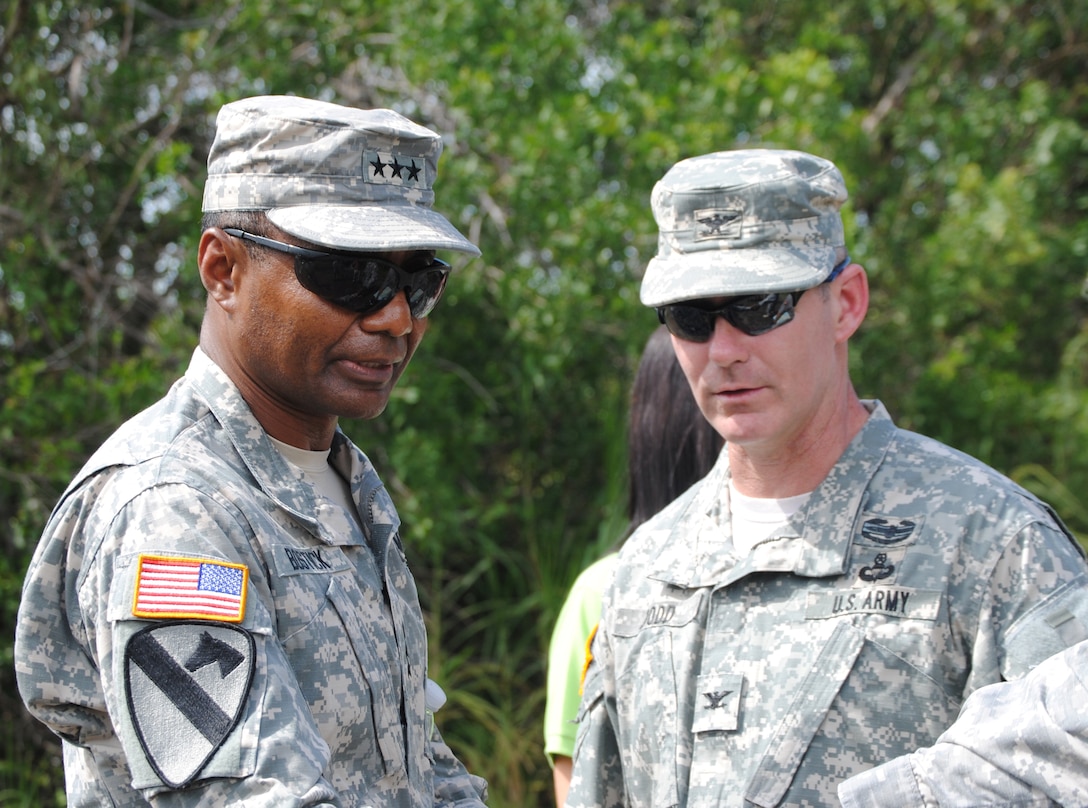 Lt. Gen. Thomas P. Bostick, commanding general of the U.S. Army Corps of Engineers and Col. Alan Dodd, Jacksonville District commander, visited the Tamiami Trail Modifications project and Everglades National Park Oct. 10, 2012.
