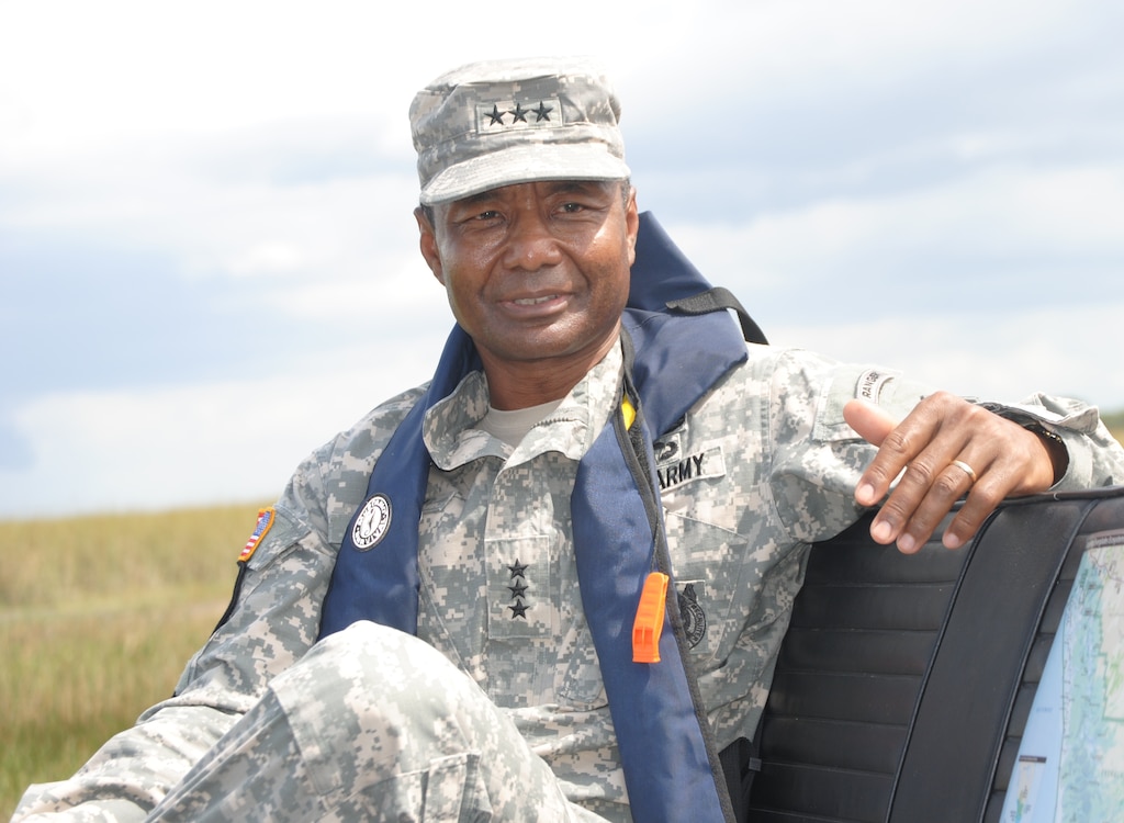 Lt. Gen. Thomas P. Bostick, commanding general of the U.S. Army Corps of Engineers, took an airboat ride through Everglades National Park after visiting the Tamiami Trail Modifications project in Miami-Dade County Oct. 10, 2012
