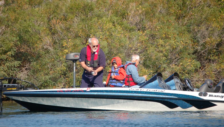 The U.S. Army Corps of Engineers and Catch a Special Thrill foundation hosted a "Take a Warrior Fishing" day Sept. 22, 2012. Volunteers and veterans enjoyed fishing for sport fish like bass. 