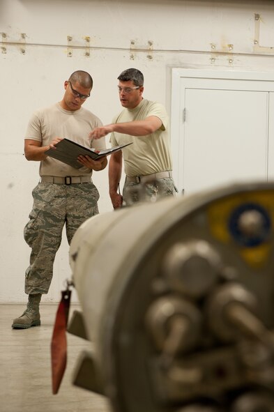 The airmen of the 124th Munitions Flight trained Sunday with the SUU-25 Flair Dispenser in preparation of providing critical battlefield illumination to Operation Jaded Thunder in November at Kirtland Air Force Base, New Mexico.