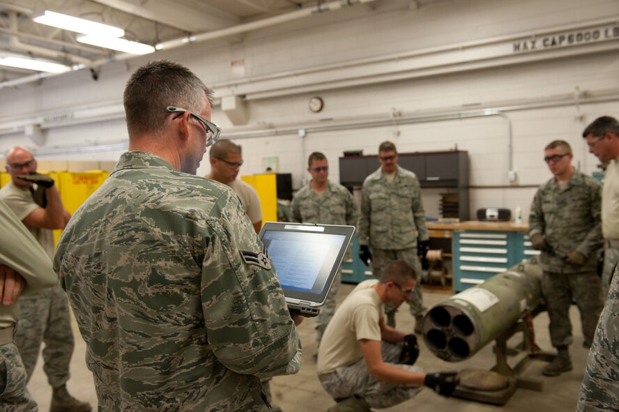 The airmen of the 124th Munitions Flight trained Sunday with the SUU-25 Flair Dispenser in preparation of providing critical battlefield illumination to Operation Jaded Thunder in November at Kirtland Air Force Base, N.M.