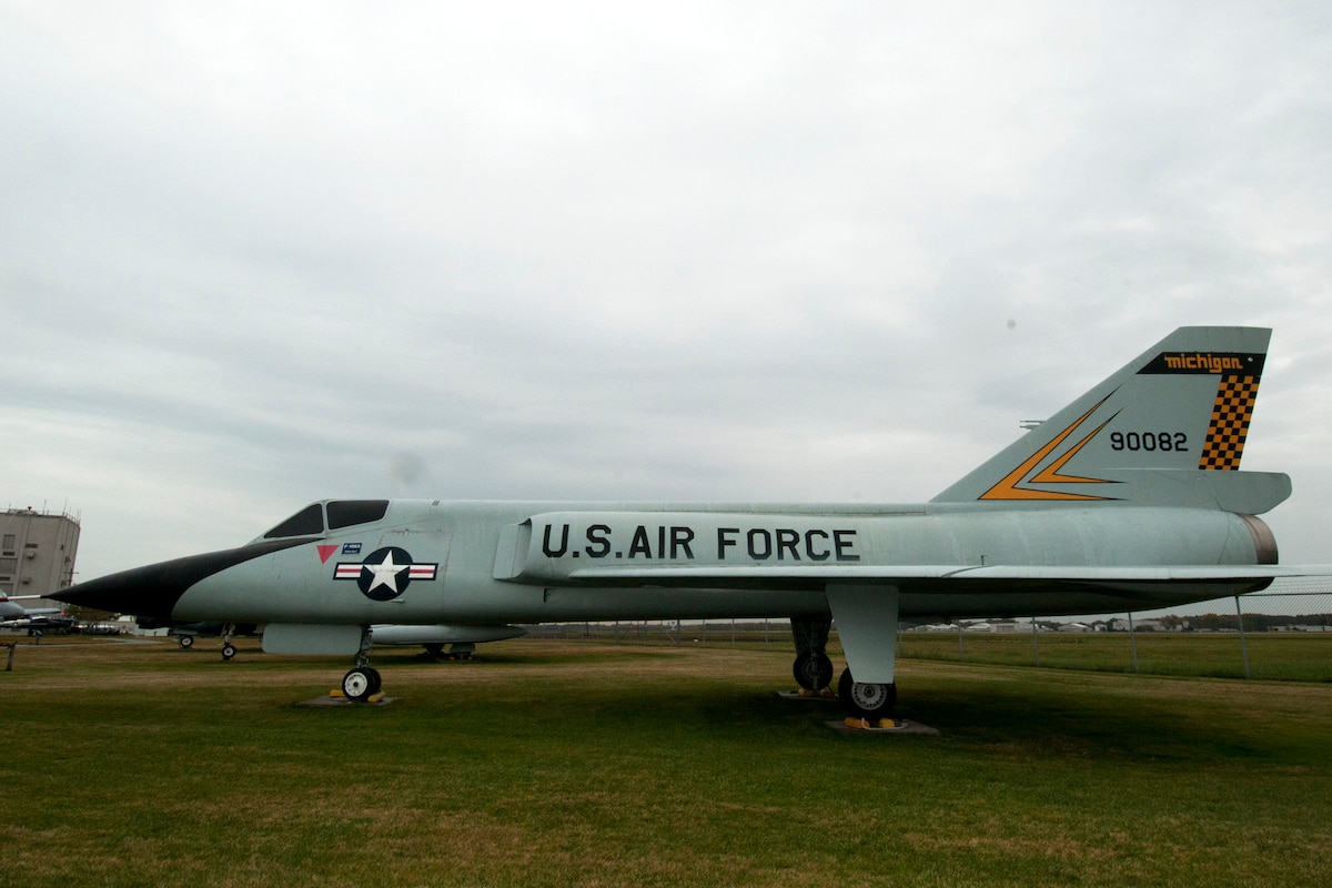An F-106 Delta Dart is on display at the Selfridge Military and Air Museum at Selfridge Air National Guard Base, Mich., Oct. 13, 2012. This aircraft is marked with the insignia that it featured while flown by the Michigan Air National Guard at Selfridge during the 1970s. During the 1960s, it was flown by two active duty Air Force squadrons at the base and was deployed as part of the response to the Cuban Missile Crisis, which happened 50 years ago this month. (Air National Guard photo by TSgt. Robert Hanet)