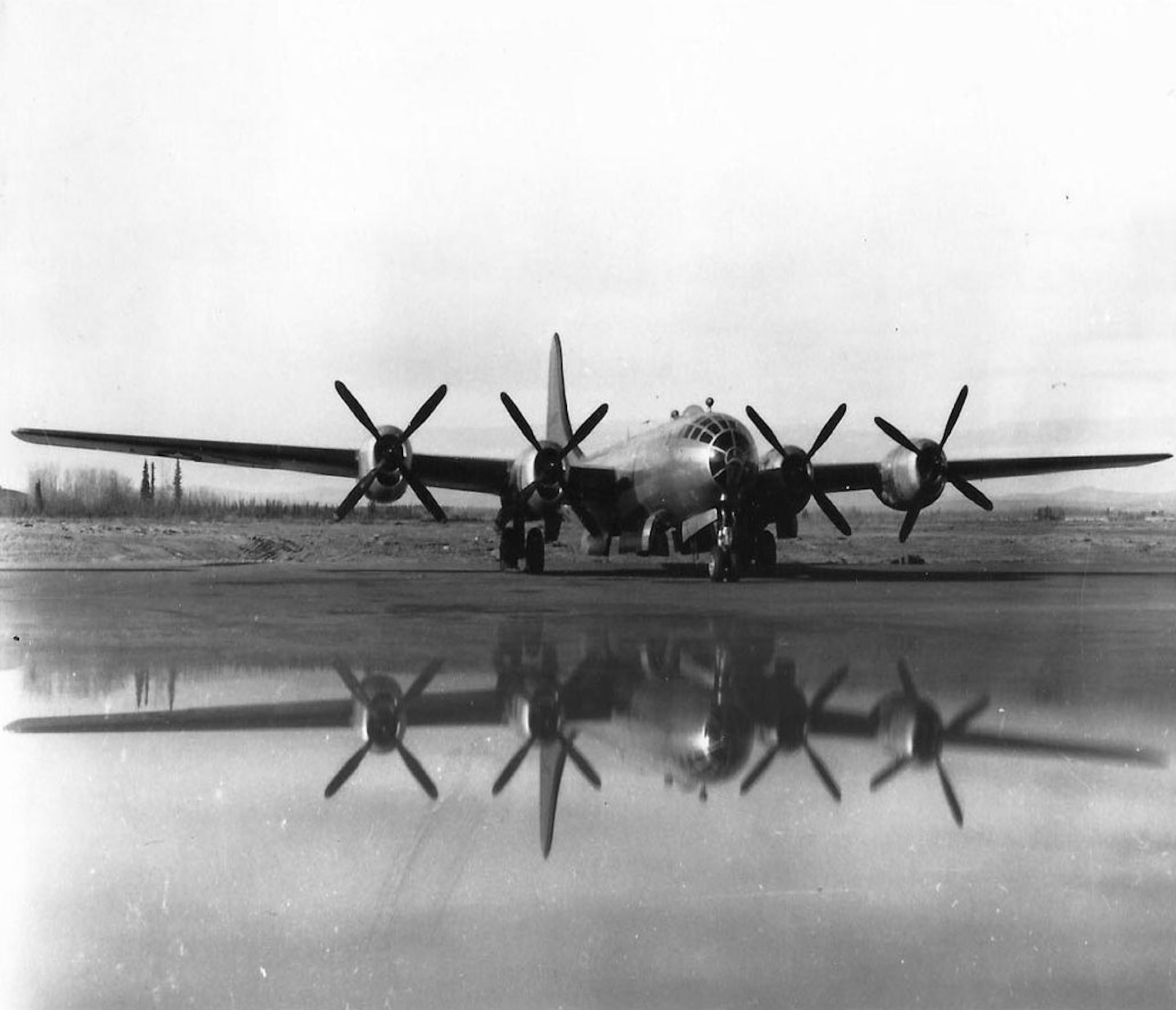 The F-13 that carried then-Maj. Maynard E. White, commander of the 46th Reconnaissance Squadron, and other Airmen, as well as military scientists, over the North Pole. This photo was taken just prior to its crash landing May 29, 1947. (Photo courtesy of Ken White)
