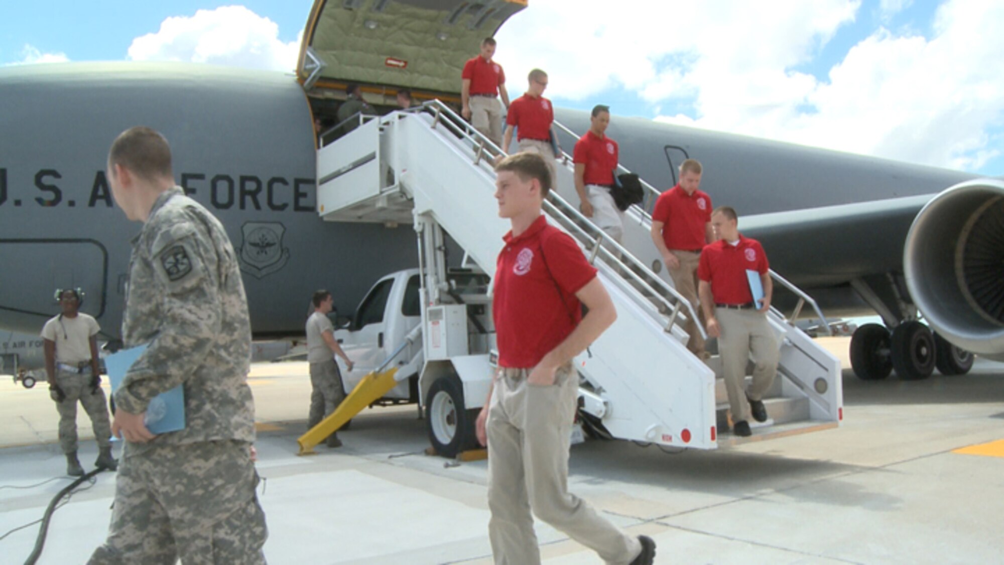 ROTC cadets from North Carolina State University flew with the 916th Air Refueling Wing in September. More than 350 ROTC and Jr. ROTC Air Force cadets will fly with the wing this school year. (USAF photo by SSgt. Nathan Clark, 440AW/PA)