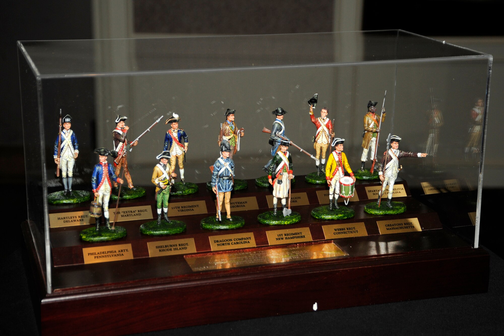 The Truman Award is the National Guard Association of the United States’ highest honor given to those who have made sustained contributions of exceptional and far-reaching magnitude to the defense and security of the United .  The award depicts Minute Men from the original thirteen colonies in their state specific uniforms, and was presented to Congresswoman Candice Miller at a Selfridge Base Community Council luncheon held October 16, 2012. (Air National Guard Photo by John S. Swanson)