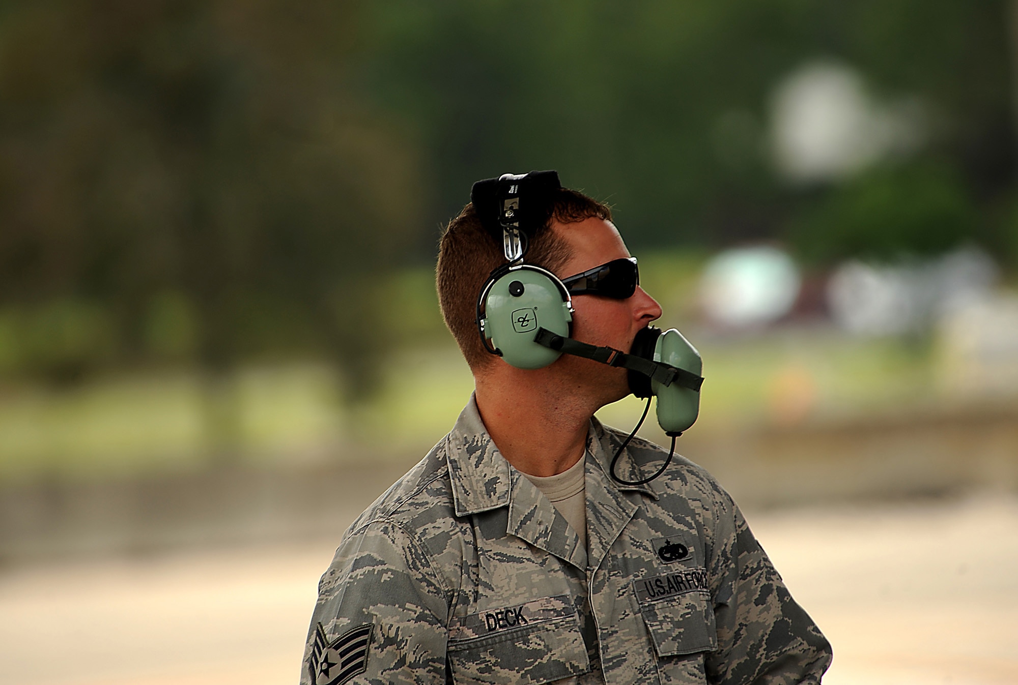 F-35A Lightning II joint strike fighter crew chief Staff Sgt. Jeremy Deck from the 58th Aircraft Maintenance Unit at Eglin Air Force Base, Fla., preflights the jet before taking off for a local training mission over the Emerald Coast Sept. 18, 2012.  (U.S. Air Force photo/Master Sgt. Jeremy T. Lock)