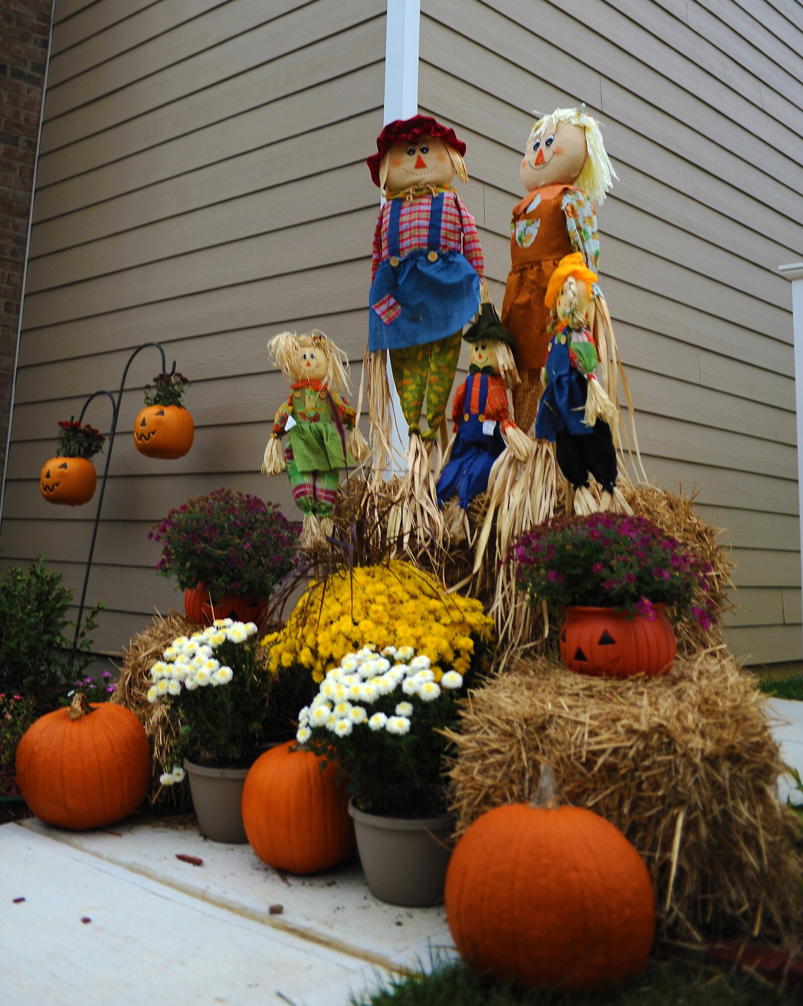 Decorations are displayed throughout the Landings at Langley at Bethel Manor, Oct. 15, 2012, in preparation for Halloween. Tick-or-treating will be held in the local area until 8 p.m. for children ages 12 and under Oct. 31, 2012. (U.S. Air Force photo by Airman 1st Class Teresa Aber/Released)