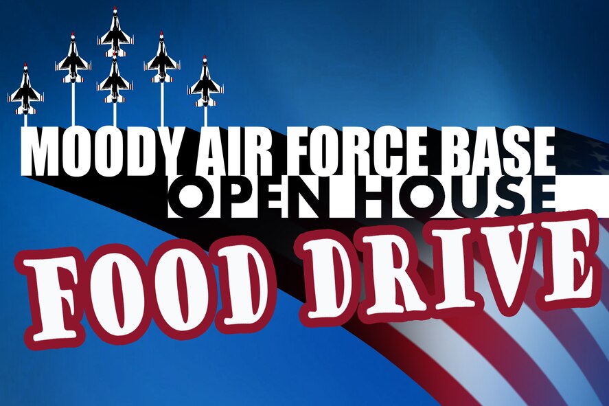 As part of the Response portion of the Awareness, Inspiration and Response (AIR) Initiative, Moody will collect non-perishable food items to be donated to Second Harvest Food Bank of Valdosta and the Valdosta Community Food Kitchen. If interested in donating, get with your unit’s food drive point of contact to locate a collection location near you. You can also bring donation items with you to the Open House for collection at the event. (U.S. Air Force illustration by Staff Sgt. Jamal D. Sutter/Released)  