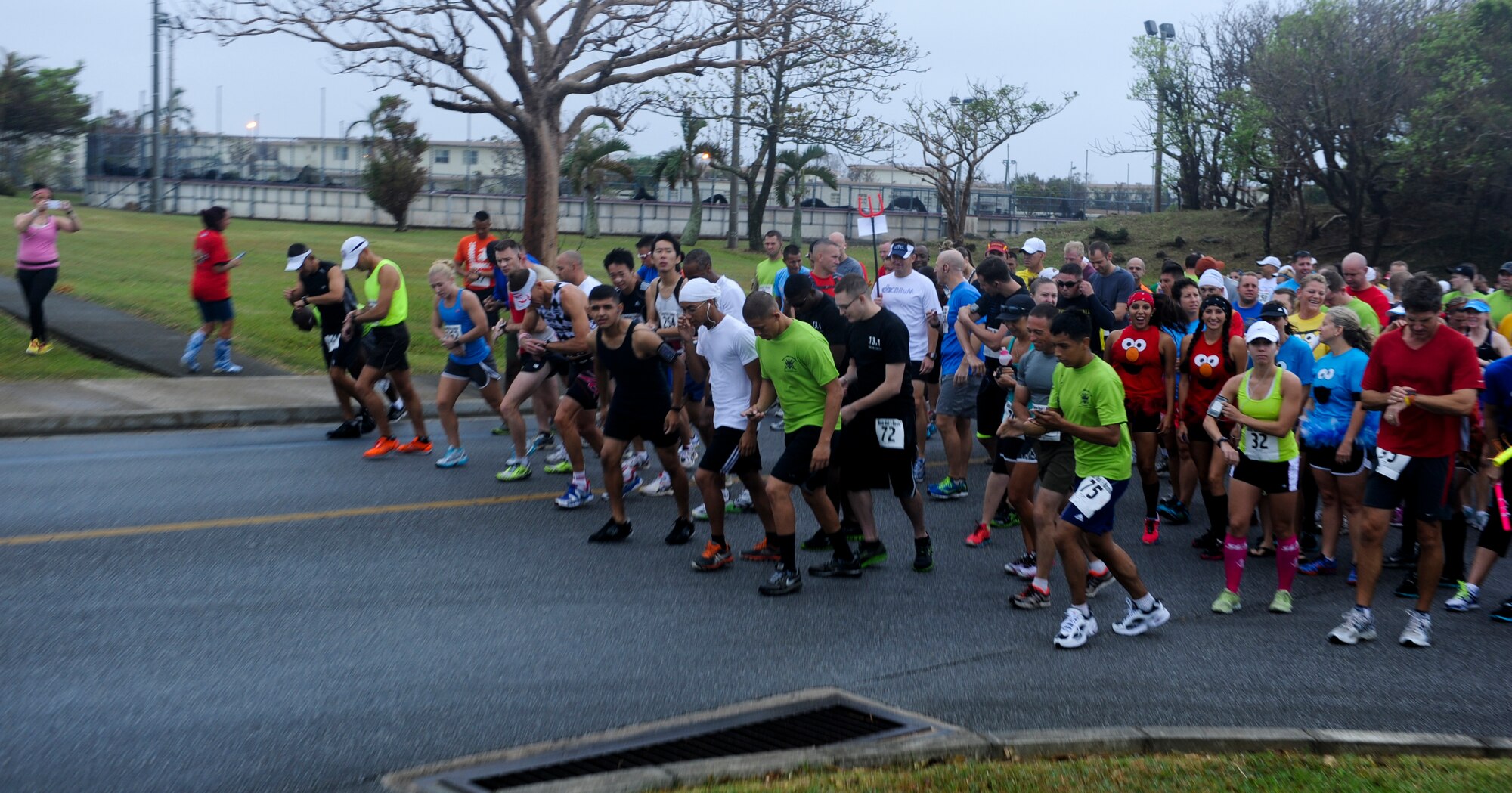 More than 300 participants prepare to kickoff the Combined Federal Campaign Monster Mash Half-Marathon on Kadena Air Base, Japan, Oct. 13, 2012. CFC is the world's largest and most successful annual workplace charity campaign that raises millions of dollars each year with more than 200 CFC campaigns throughout the world. (U.S. Air Force photo/Airman 1st Class Justin Veazie)