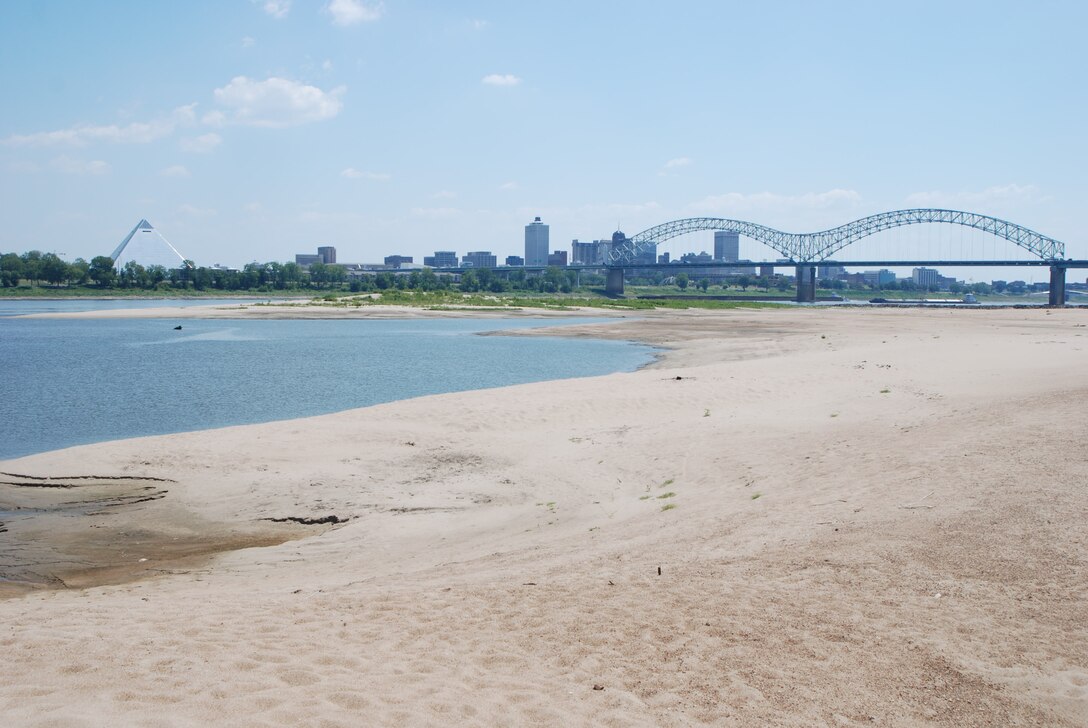 The low water revealed vast sand bars making it look more like a desert than a river.