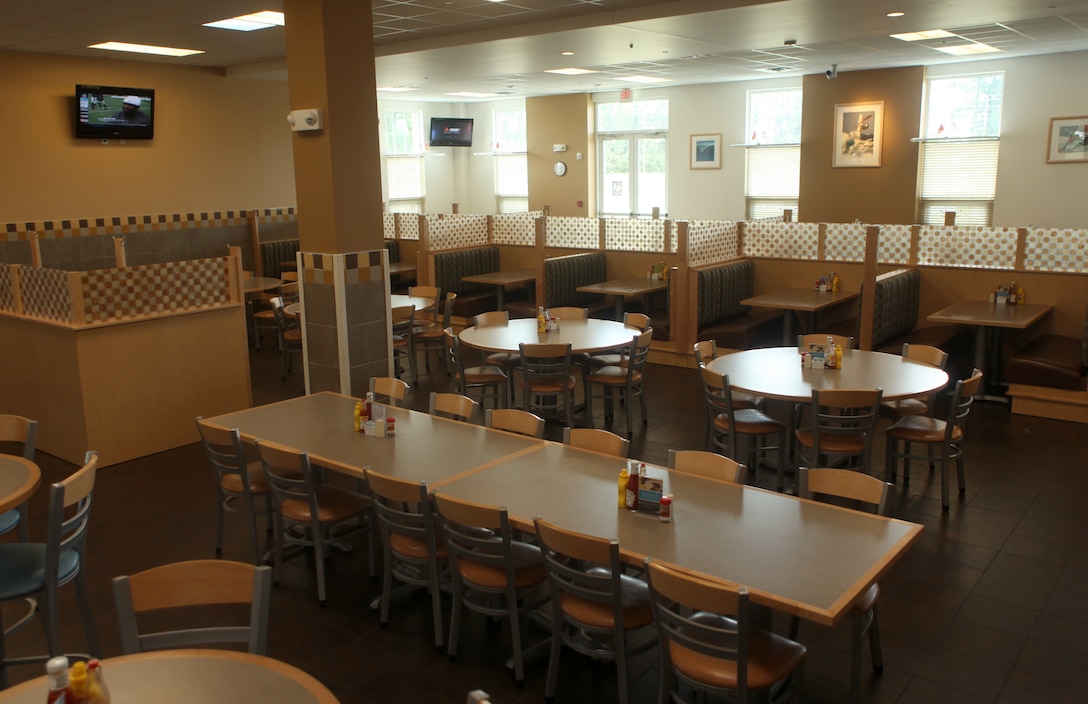 Mess Hall 128, aboard Marine Corps Base Camp Lejeune, earned a nomination for the Gen. W.P.T. Hill Award. The dining facility replaced a World War II-era mess hall approximately a year ago and features the Department of Defense’s first drive-thru window.