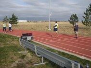 Maj. Marcus Corbett, 310th Security Forces Squadron, set a new Schriever track record Oct. 4, running 1.5 miles in 7 minutes 51 seconds. Corbett cut nine seconds off the previous record, held by Maj. Mark Scherbarth, 14th Test Squadron.  (Courtesy photo)