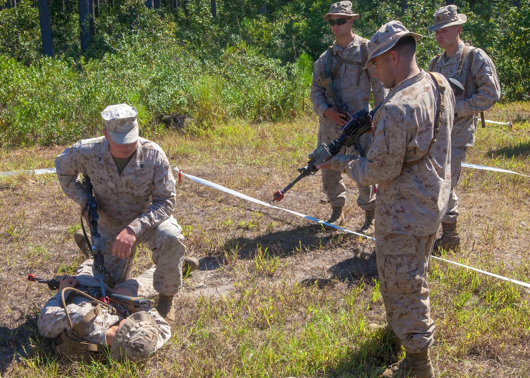 Marines with India Company, Battalion Landing Team (BLT) 3/2, 26th Marine Expeditionary Unit (MEU), perform military operations on urban terrain at Marine Corps Base Camp Lejeune, N.C., Sept. 25, 2012. The Marines conducted a two-week vertical assault raid package with the Special Operation Training Group to help fulfill requirements from the 26th MEU’s Marine Essential Task List. The 26th MEU is slated to deploy in 2013.