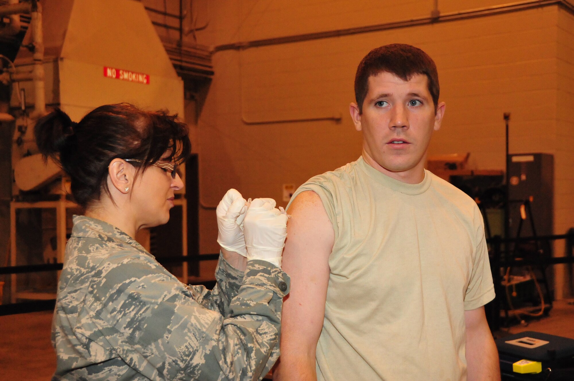 In preparation for an Operational Readiness Inspection which will take place in December 2012, the 171st Air Refueling Wing conducts a mobility processing line. (National Guard photo by Master Sgt. Stacey Barkey/ Released)