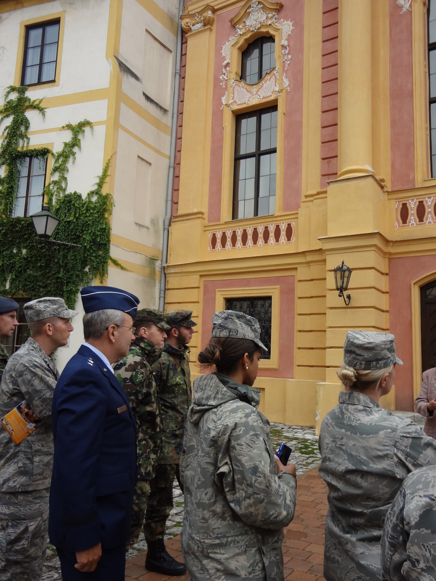 International Junior Officer Leadership (IJOD) course students tour historic Nueburg, Germany as part of the course’s cultural diversity training.  Capt. Stacey Rieger of San Jose, Ill., with the Illinois Air National Guard’s 183rd Air Mobility Operations Squadron along with more than 40 other junior officers from seven countries participated in IJOD in Furstenfeldbruck, Germany Sept. 7 to 15.  The course included briefings on international leadership, team building, cultural diversity, international relations and cross-cultural mobilization issues.