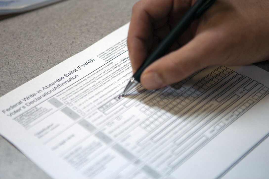 Absentee ballots allow service members, civilian employees and their families to vote while stationed overseas.