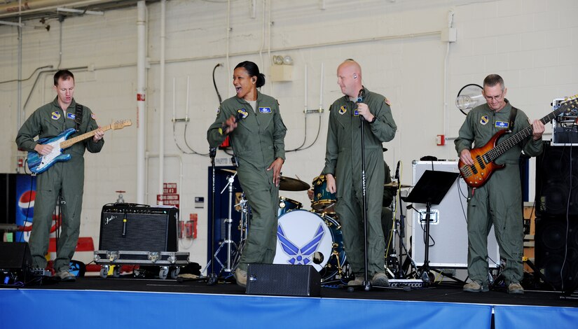 The U.S. Air Force Band Max Impact performs for personnel from the Embassy of the Federal Republic of Germany in Washington D.C., during a tour of Joint Base Andrews, Md., Oct. 17, 2012. (U.S. Air Force photo/ Staff Sgt. Nichelle Anderson)(Released) 