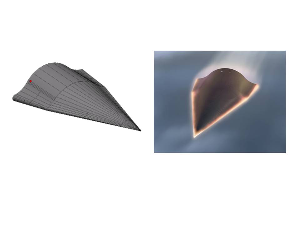Schematic of carboncarbon liftingbody shaped Hypersonic Glide Vehicle