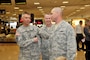 Brig. Gen. Jefferson Burton welcomes 1st Lt. Brian Herrscher, 130th Engineering Installation Squadron, as he arrives home from a six-month deployment to the Middle East at the Salt Lake City International Airport on Sunday Oct. 21, 2012. Herrscher, along with 13 others from the 130th EIS were deployed to the Middle East in support of Operation Enduring Freedom. (U.S. Air Force Photo by Tech. Sgt. Jeremy Giacoletto-Stegall/Released)