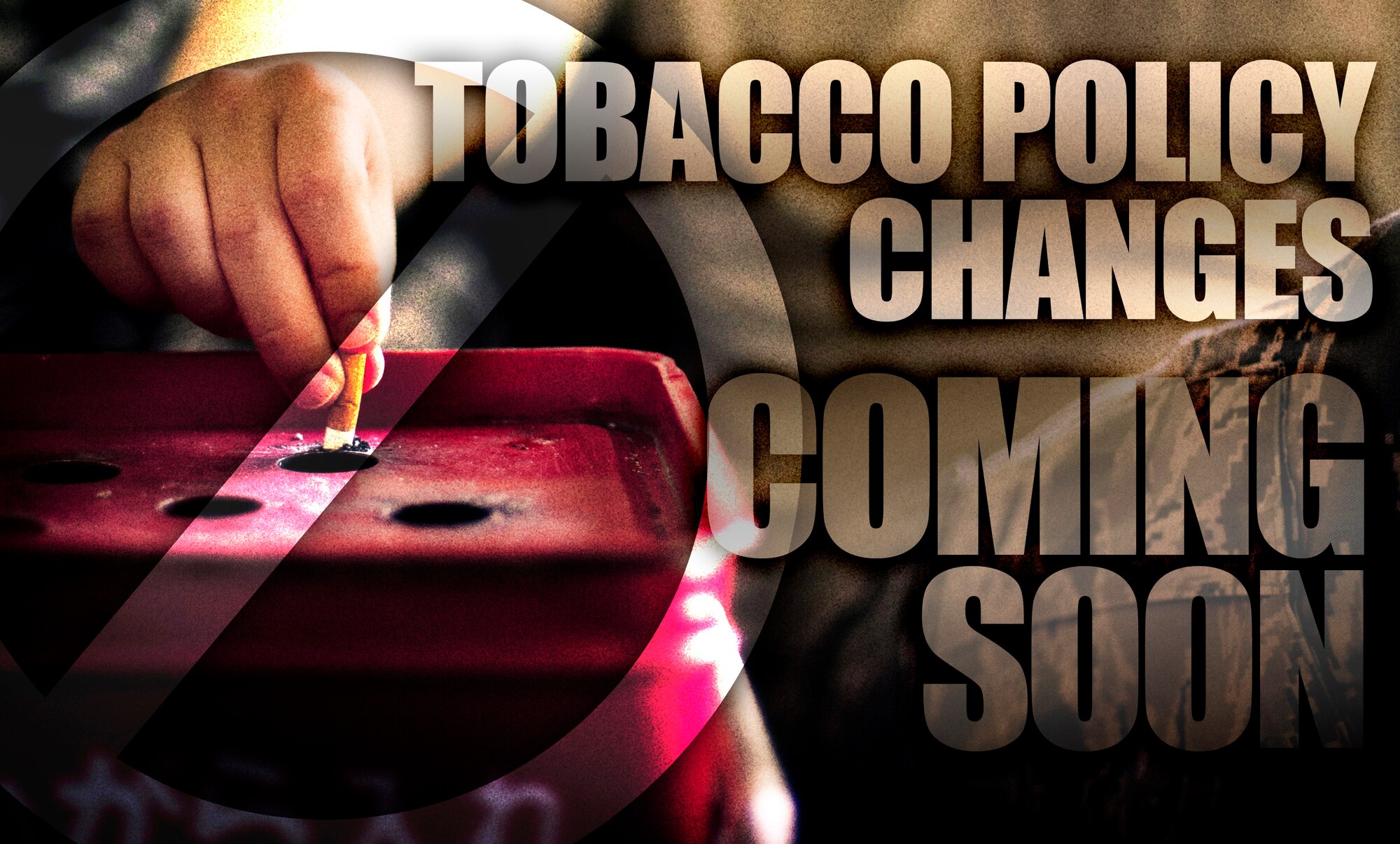 YOKOTA AIR BASE, Japan -- A new tobacco use policy will be implemented beginning in January 2013 at Yokota Air Base, Japan. Changes at Yokota are being made in accordance with Air Force Instruction 40-102 Tobacco Use in the Air Force. (U.S. Air Force Graphic by Tech. Sgt. Samuel Morse)