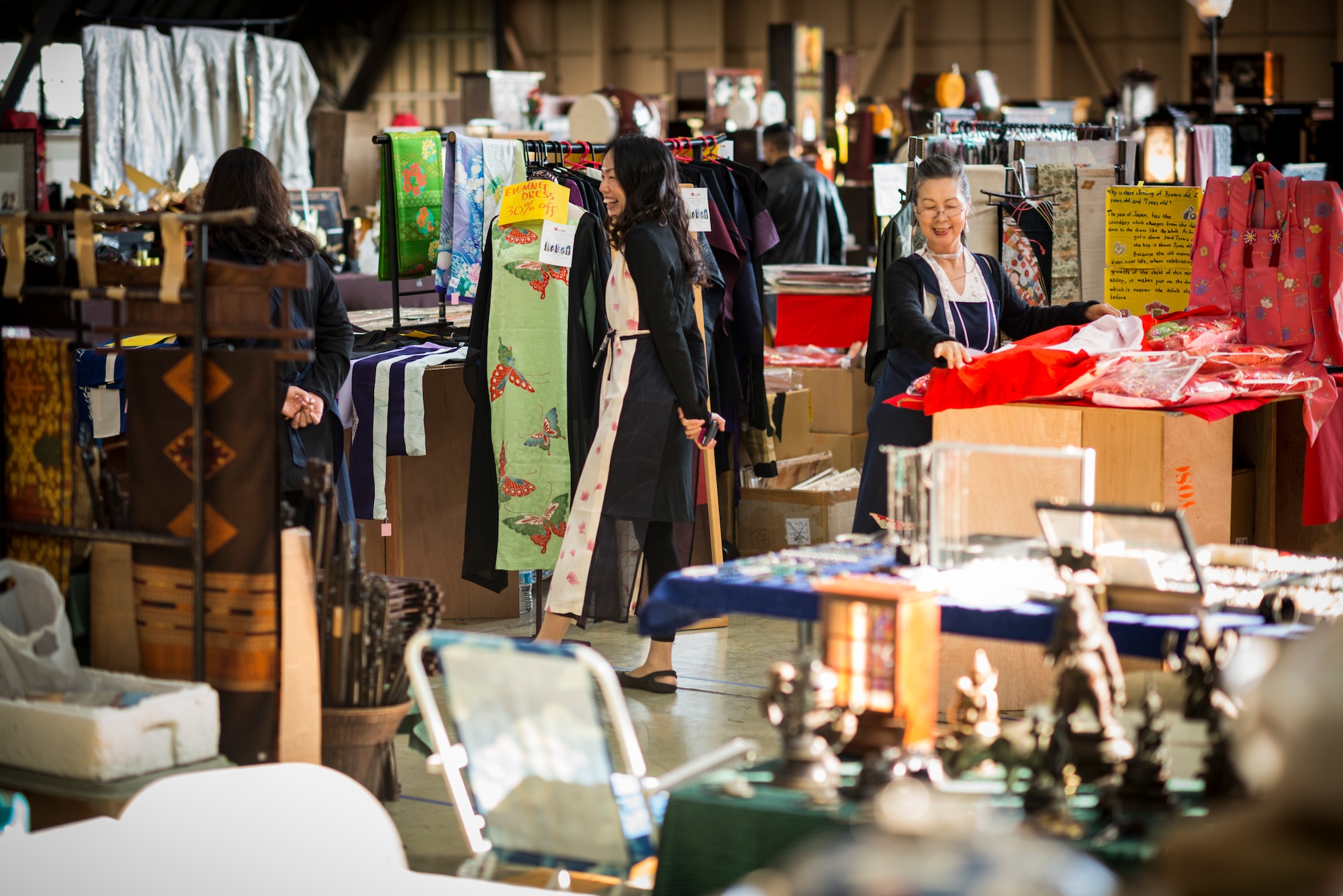 YOKOTA AIR BASE, Japan -- Japanese vendors prepare for customers during the Yokota Officers' Spouses' Club Asian Bazaar at Yokota Air Base, Japan, Oct. 20, 2012. (U.S. Air Force photo by Tech. Sgt. Samuel Morse)