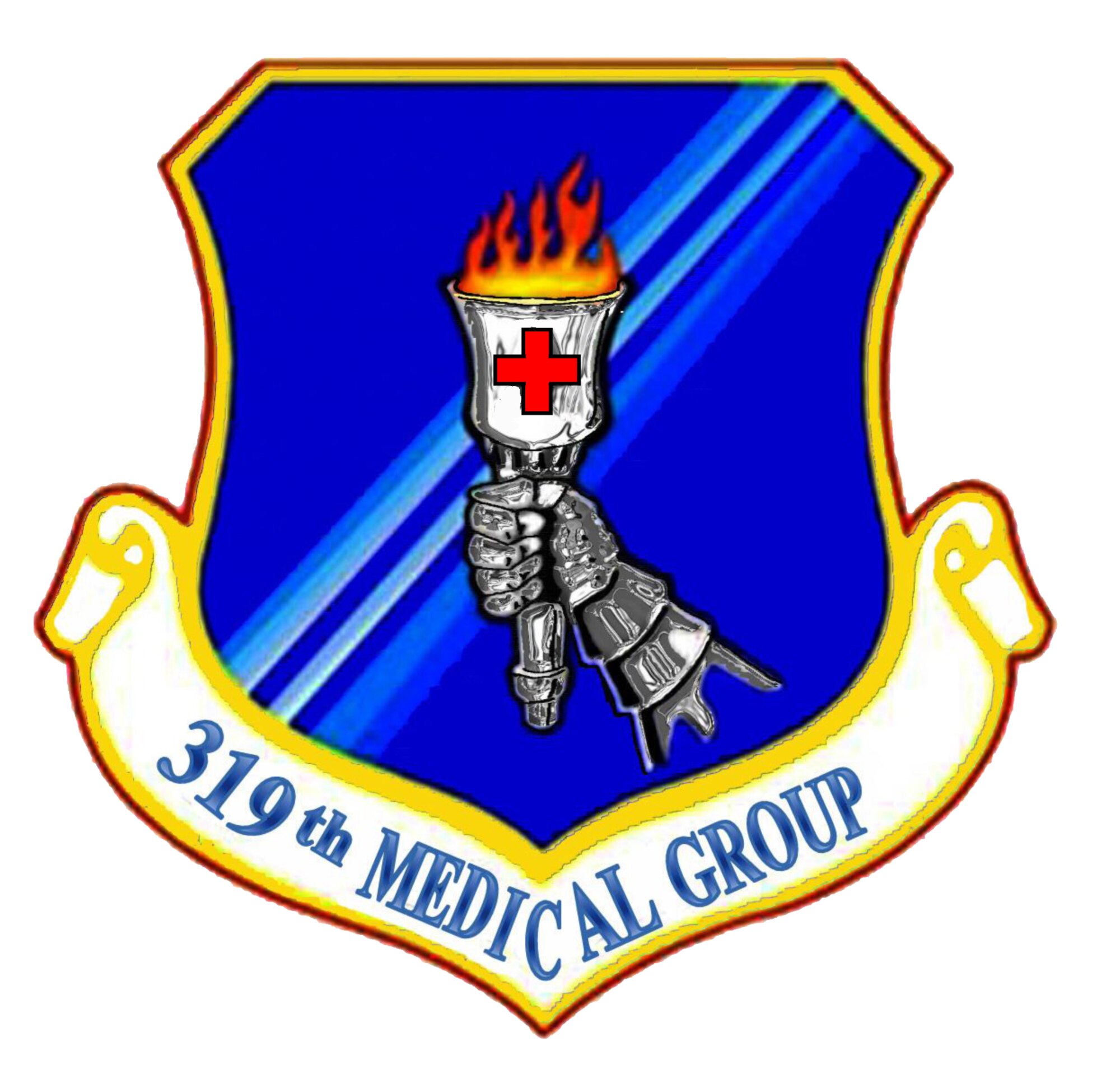 319th Medical Group shield. (U.S. Air Force graphic/Senior Airman Luis Loza Gutierrez)